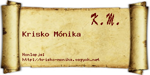 Krisko Mónika névjegykártya